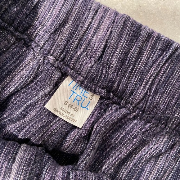 NWT Time & Tru Size S Blue Linen Blend Comfy Pull On Drawstring Shorts Pockets - Picture 16 of 16